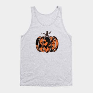 Cute Thanksgiving Cow Print Pumpkin Tank Top